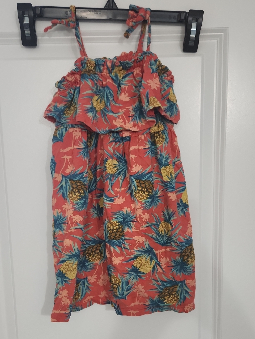 Coral Pineapple Print Sundress